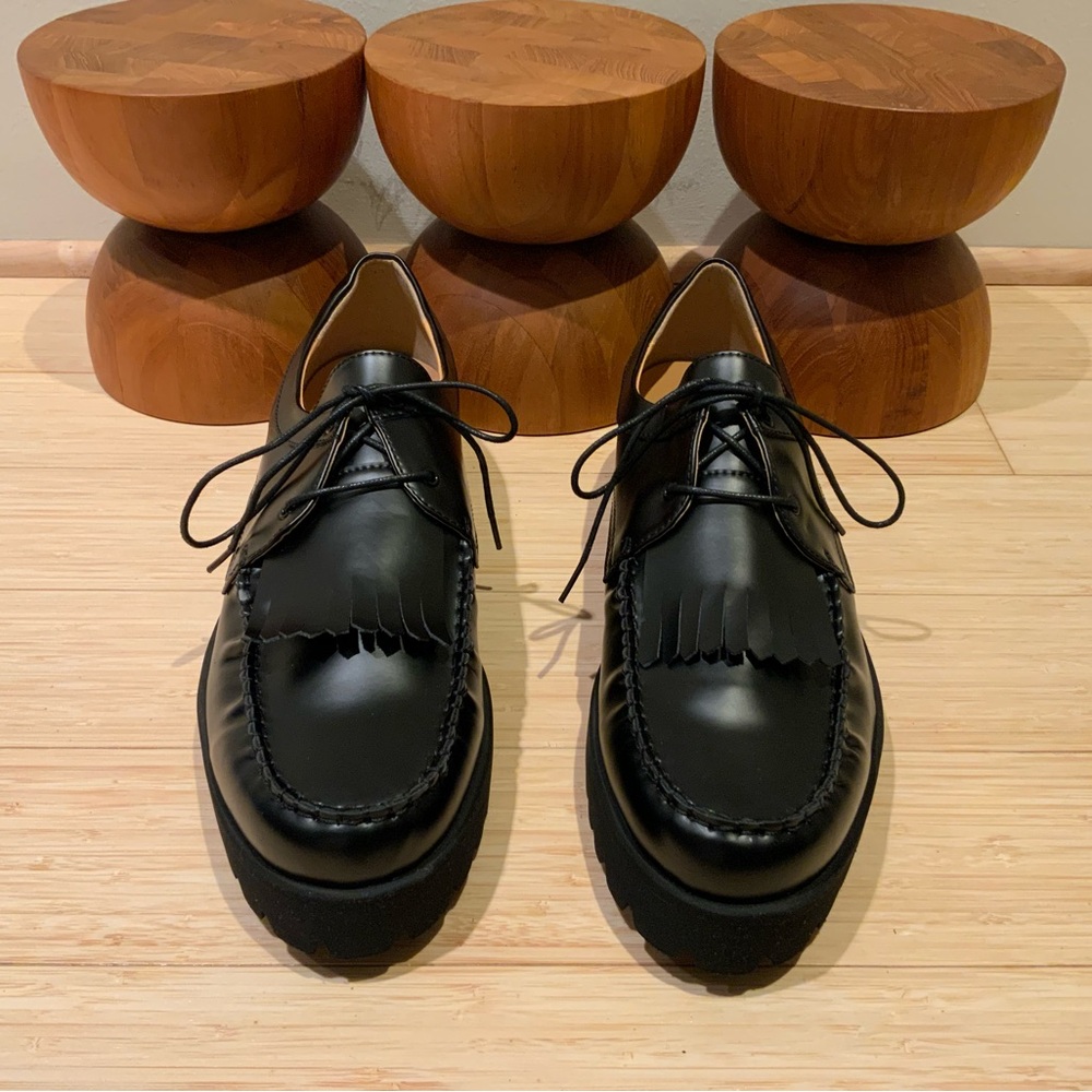 Black wing derby shoes- new/never worn